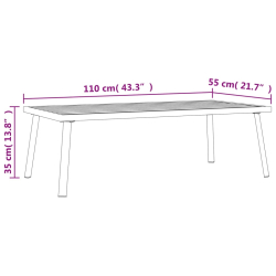 Ogrodowy stolik kawowy, antracytowy, 110x55x35 cm, stalowy