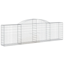 Kosze gabionowe, 9 szt, 300x30x80/100 cm, galwanizowane żelazo