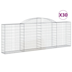 Kosze gabionowe, 30 szt, 300x30x100/120cm, galwanizowane żelazo