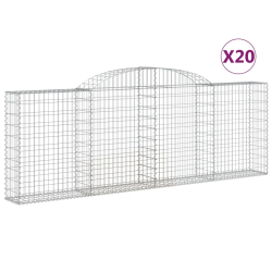 Kosze gabionowe, 20 szt, 300x30x100/120cm, galwanizowane żelazo
