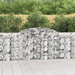 Kosze gabionowe, 9 szt, 300x30x100/120 cm, galwanizowane żelazo