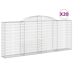 Kosze gabionowe, 20 szt, 300x30x120/140cm, galwanizowane żelazo