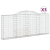 Kosze gabionowe, 3 szt, 300x30x120/140 cm, galwanizowane żelazo