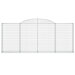 Kosze gabionowe, 13 szt, 300x30x120/140cm, galwanizowane żelazo