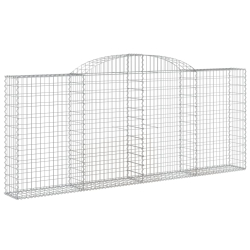 Kosze gabionowe, 17 szt, 300x30x120/140cm, galwanizowane żelazo