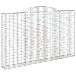 Kosze gabionowe, 6 szt, 300x30x180/200 cm, galwanizowane żelazo