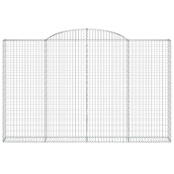 Kosze gabionowe, 6 szt, 300x30x180/200 cm, galwanizowane żelazo