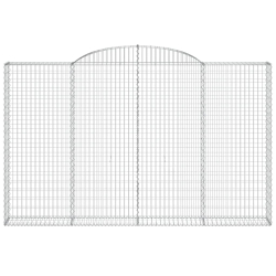 Kosze gabionowe, 2 szt, 300x30x180/200 cm, galwanizowane żelazo