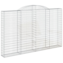 Kosze gabionowe, 5 szt, 300x30x180/200 cm, galwanizowane żelazo