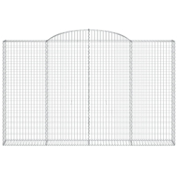 Kosze gabionowe, 5 szt, 300x30x180/200 cm, galwanizowane żelazo
