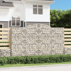 Kosze gabionowe, 5 szt, 300x30x180/200 cm, galwanizowane żelazo