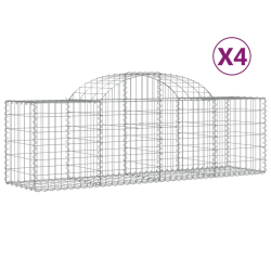 Kosze gabionowe, 4 szt, 200x50x60/80 cm, galwanizowane żelazo