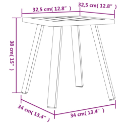 Stolik ogrodowy, antracytowy, 34x34x38 cm, stal