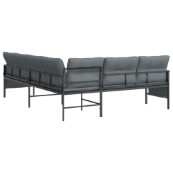 Ogrodowa sofa narożna, antracytowa, stal i textilene