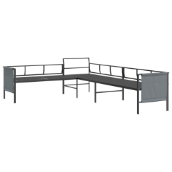Ogrodowa sofa narożna, antracytowa, stal i textilene