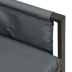 Ogrodowa sofa narożna, antracytowa, stal i textilene