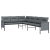 Ogrodowa sofa narożna, antracytowa, stal i textilene