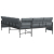 Ogrodowa sofa narożna, antracytowa, stal i textilene