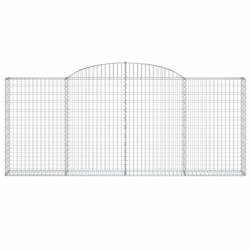 Kosze gabionowe, 5 szt, 300x30x120/140 cm, galwanizowane żelazo
