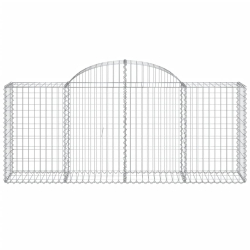 Kosze gabionowe, 8 szt, 200x50x80/100 cm, galwanizowane żelazo