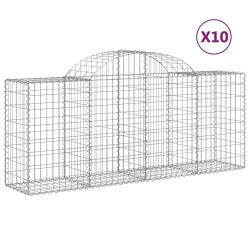Kosze gabionowe, 10 szt, 200x50x80/100 cm, galwanizowane żelazo