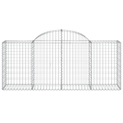 Kosze gabionowe, 12 szt, 200x50x80/100 cm, galwanizowane żelazo