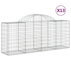 Kosze gabionowe, 13 szt, 200x50x80/100 cm, galwanizowane żelazo