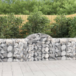 Kosze gabionowe, 15 szt, 200x50x80/100 cm, galwanizowane żelazo