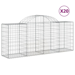 Kosze gabionowe, 20 szt, 200x50x80/100 cm, galwanizowane żelazo
