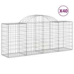 Kosze gabionowe, 40 szt, 200x50x80/100 cm, galwanizowane żelazo