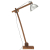 Lampa podłogowa, srebrna, E27, lite drewno mango