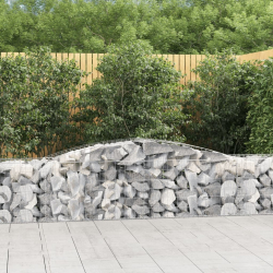 Kosze gabionowe, 2 szt, 400x50x60/80 cm, galwanizowane żelazo