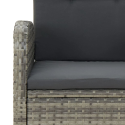 7-cz. zestaw mebli ogrodowych z poduszkami, szary, rattan PE