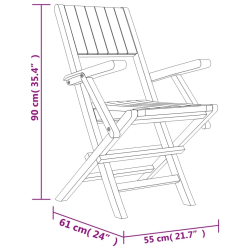 Składane krzesła ogrodowe, 8 szt., 55x61x90 cm, drewno tekowe