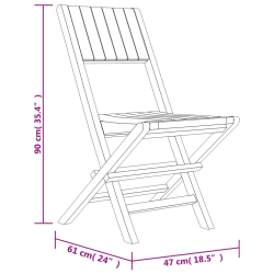 Składane krzesła ogrodowe, 4 szt., 47x61x90 cm, drewno tekowe
