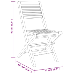 Składane krzesła ogrodowe, 4 szt., 47x62x90 cm, drewno tekowe