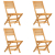 Składane krzesła ogrodowe, 4 szt., 47x62x90 cm, drewno tekowe