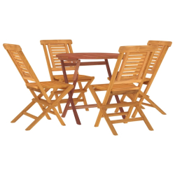 5-częściowy zestaw mebli ogrodowych, lite drewno tekowe