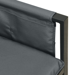 Ogrodowa sofa narożna, antracytowa, stal i textilene