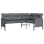 Ogrodowa sofa narożna, antracytowa, stal i textilene
