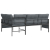Ogrodowa sofa narożna, antracytowa, stal i textilene