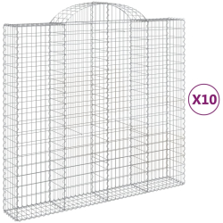 Kosze gabionowe, 10 szt, 200x50x180/200cm, galwanizowane żelazo
