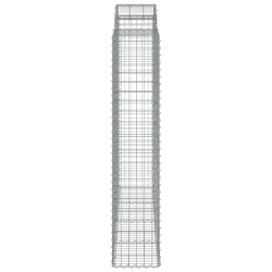 Kosze gabionowe, 2 szt, 200x50x200/220cm, galwanizowane żelazo