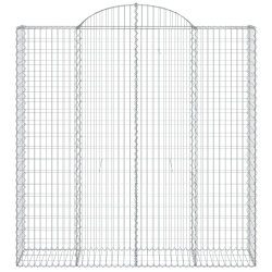 Kosze gabionowe, 9 szt, 200x50x200/220 cm, galwanizowane żelazo