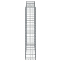 Kosze gabionowe, 9 szt, 200x50x200/220 cm, galwanizowane żelazo