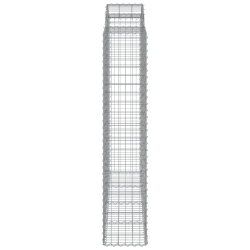 Kosze gabionowe, 8 szt, 200x50x200/220 cm, galwanizowane żelazo