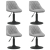 Obrotowe krzesła stołowe, 4 szt., jasnoszare, obite aksamitem
