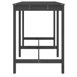 Stolik ogrodowy, szary, 159,5x82,5x110 cm, lite drewno sosnowe