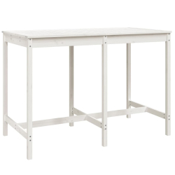 Stolik ogrodowy, biały, 159,5x82,5x110 cm, lite drewno sosnowe