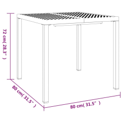 Stolik ogrodowy, antracytowy, 80x80x72 cm, stal